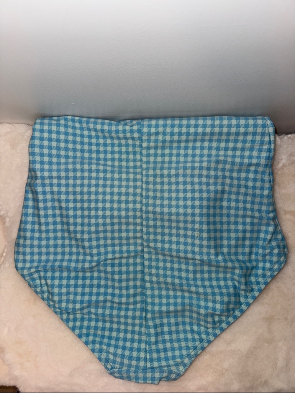 Lands’ End Blue Gingham One Piece Swimsuit w Twist Front Women’s 12 L - Picture 9 of 12